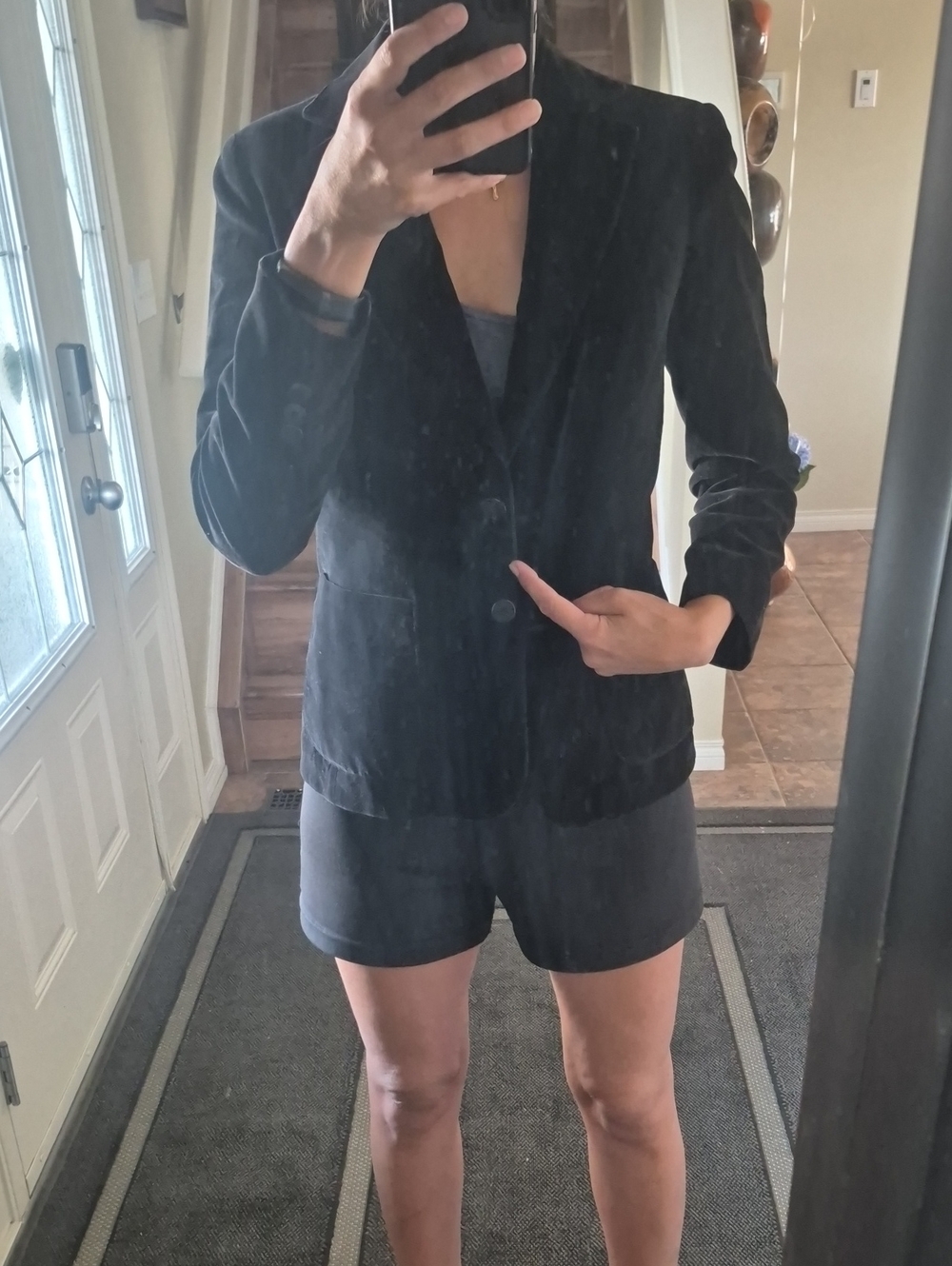 Black Velvet Two Button Women's Blazer